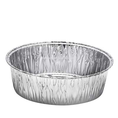 Disposable 1000 ml round aluminum tray with lid for baking